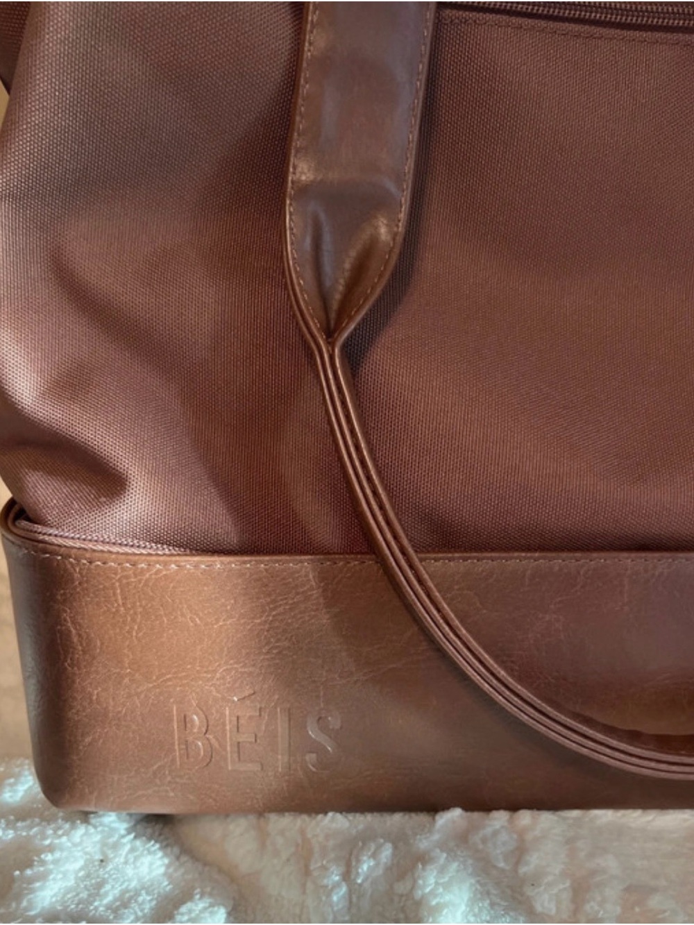BEIS Brown Two-Tone Travel Tote